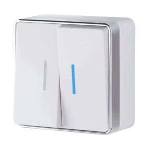 Изображение Выключатель двухклавишный с подсветкой Gallant (белый) W5020101