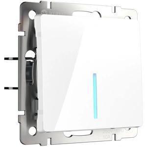 Изображение Выключатель одноклавишный проходной с подсветкой (белый) W1112101