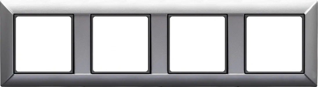 Изображение Рамка на 4 поста Eco Profi алюминий EP484AL Jung