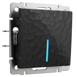 Изображение Выключатель одноклавишный проходной с подсветкой (черный) W1212108