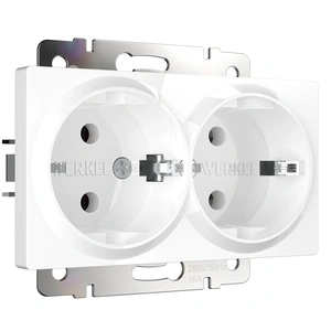 Изображение Розетка двойная с заземлением (белая) W1172001