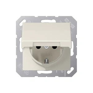 Изображение Розетка с заземлением и крышкой 16А 250В EcoProfi Deco слоновая кость AS1520KL Jung