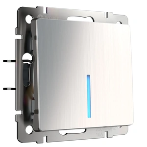 Изображение Выключатель одноклавишный с подсветкой (глянцевый никель) W1110102