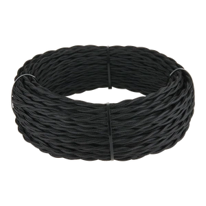 Изображение Ретро кабель витой 2х1,5 (черный) 20 м (под заказ) W6452208
