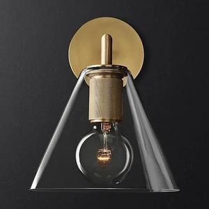 Изображение Бра Rh Utilitaire Funnel Shade Single Sconce Brass By Imperiumloft