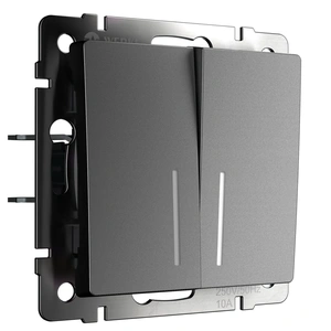 Изображение Выключатель двухклавишный с подсветкой (графит матовый) W1120164